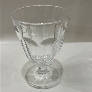 Carolans Irish Cream Whisky Glass Goblet Clear Ribbed Stemmed Drinkware Dining